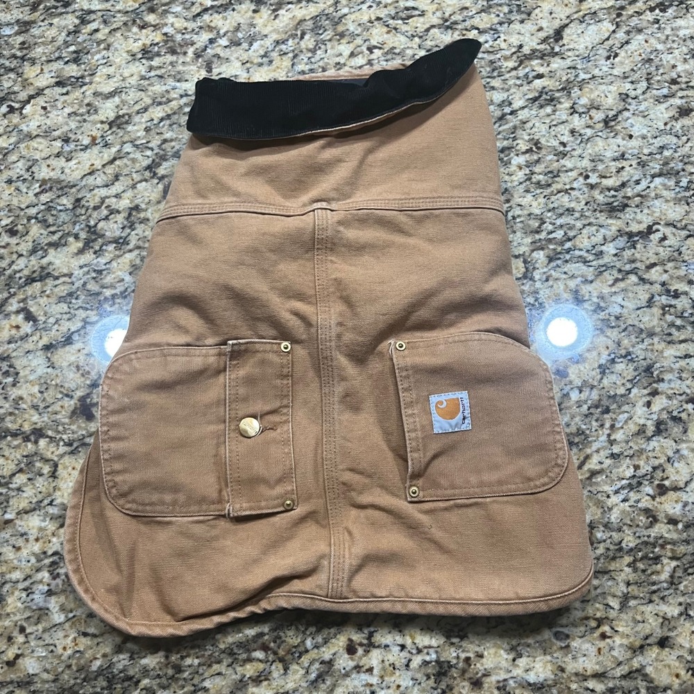 Carhartt Chore Coat Dog Pet Vest Brown Canvas Quilted  Medium